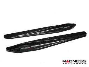 Alfa Romeo 4C Carbon Fiber Side Skirt Set - Shark Fin - w/ Alfa Romeo Logo